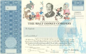 Disney Stock Certificate